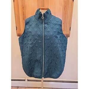 NWT Architect Woman 3X Quilted Vest Deep Teal Green Zip Front Lightweight Lined